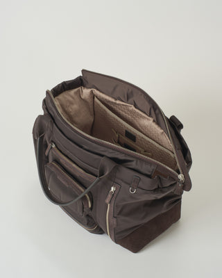 travel tote in recycled padded satin