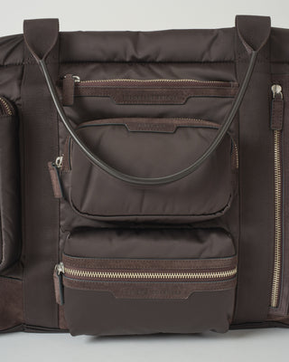travel tote in recycled padded satin