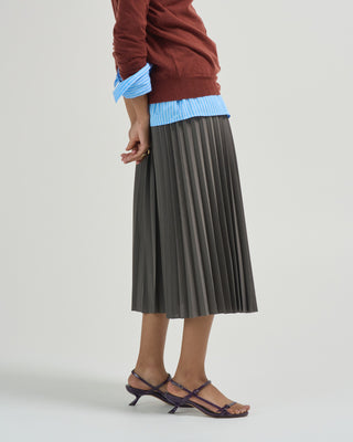 tropical wool pleating sunray skirt
