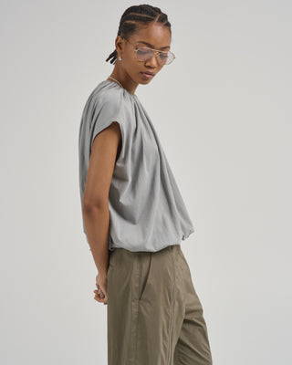 tshirt program shirred neck circular top