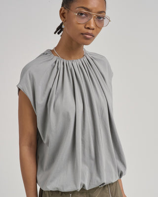 tshirt program shirred neck circular top