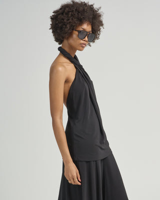 twisted jersey halter top