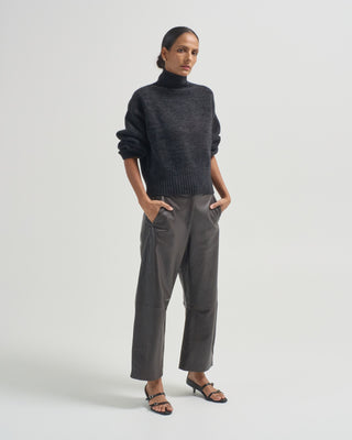 two tone mock neck sweater