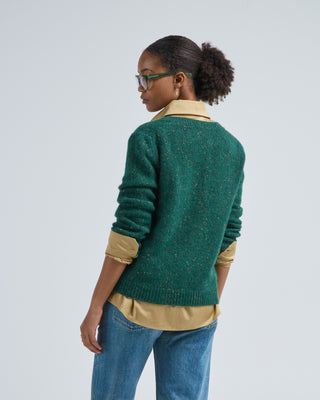 v neck speckled sweater