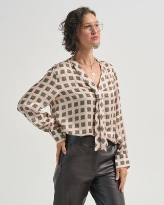 v neck tie blouse