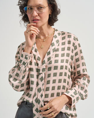 v neck tie blouse