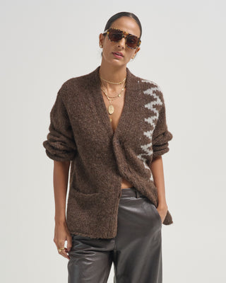 vertical fairisle cardigan