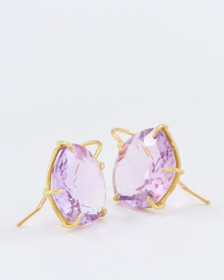 violet amethyst petal earrings