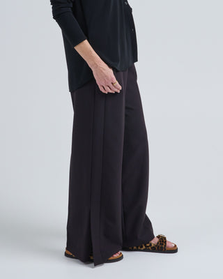 viscose stretch slit flared pants