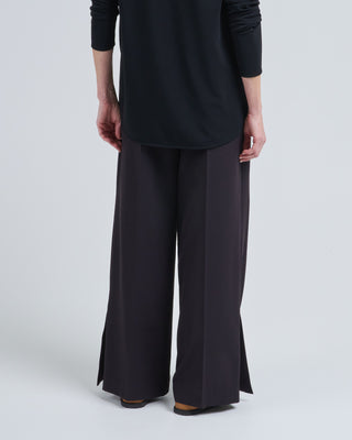 viscose stretch slit flared pants