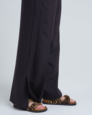 viscose stretch slit flared pants