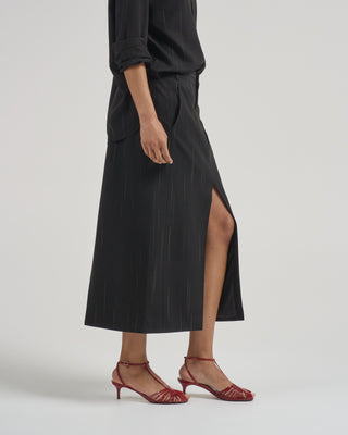 viscose suiting midi trouser skirt