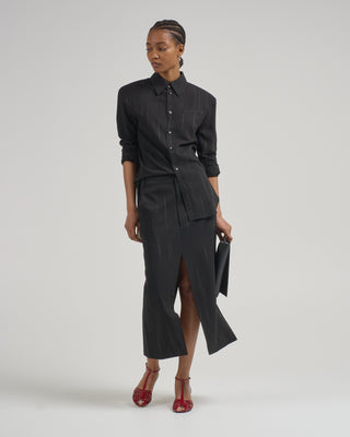 viscose suiting midi trouser skirt