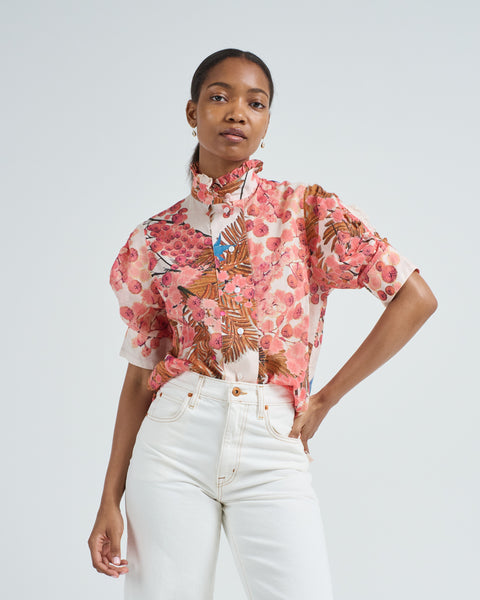 Thierry Colson Vita Voile Blouse Pink/Off White