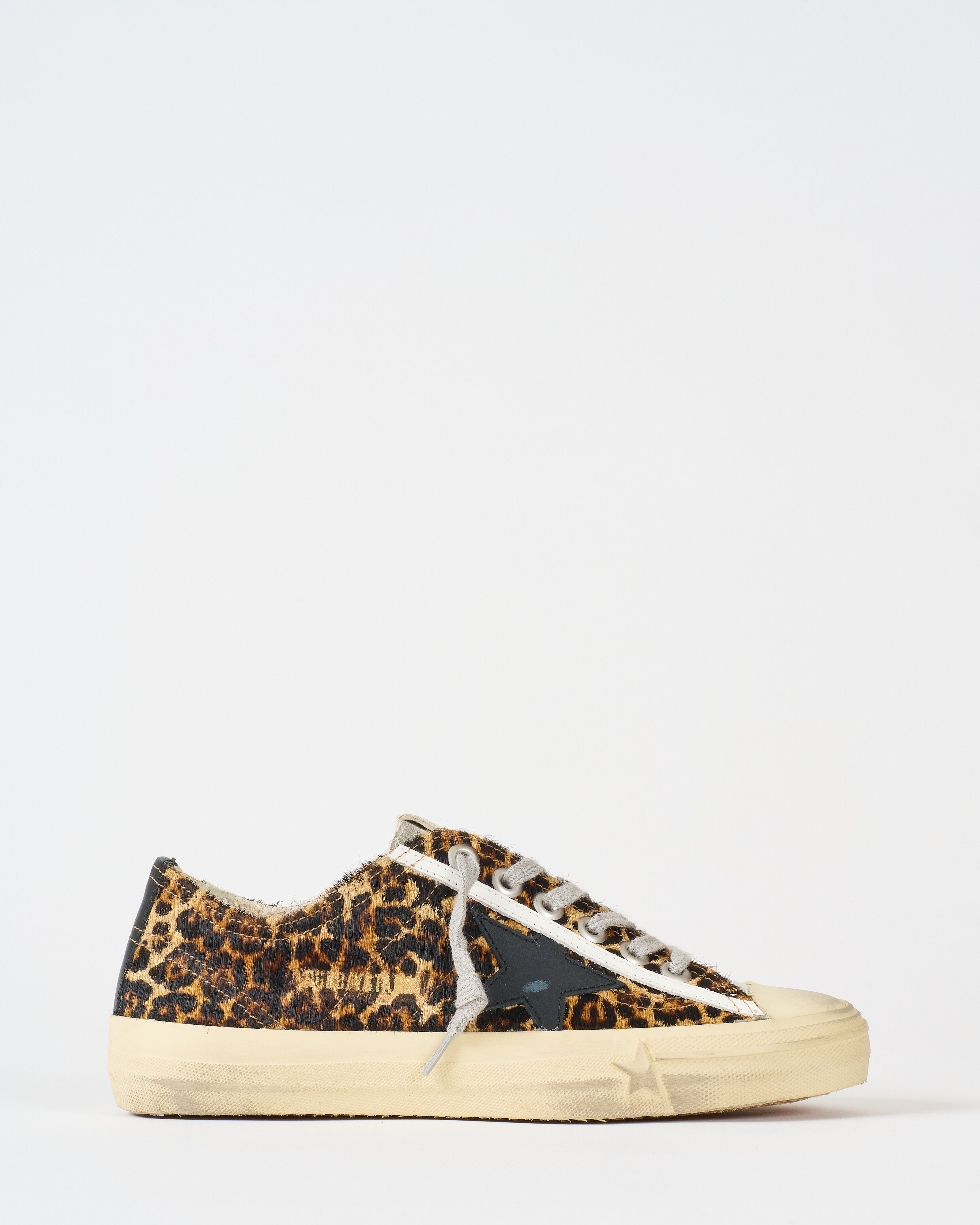 Golden Goose V-Star 2 Leopard Horsy Upper Leather Star Beige Brown