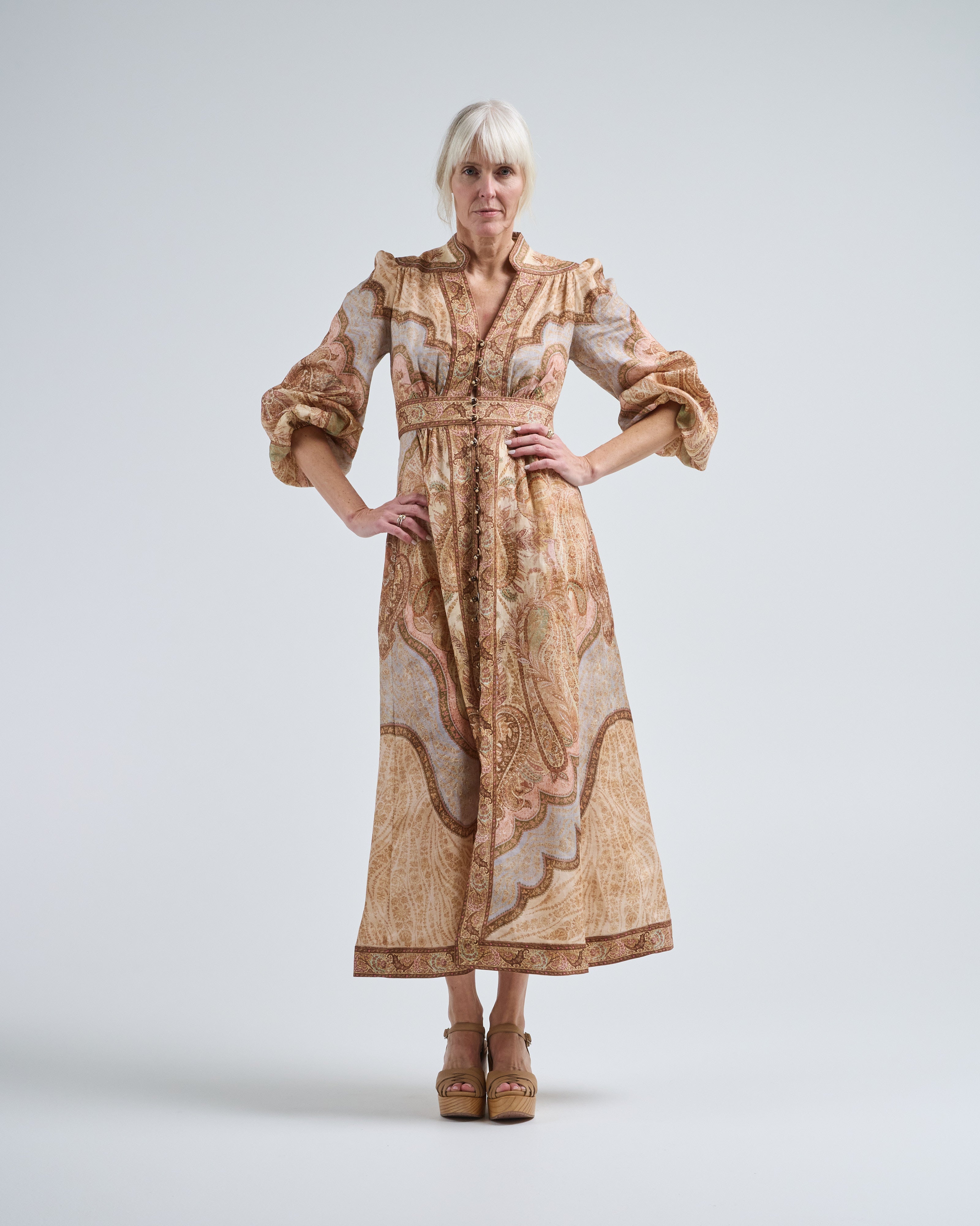 Zimmermann Wanderlust Plunge Midi Dress Tapestry Multi Zimmermann Wanderlust Plunge Midi Dress Tapestry Multi