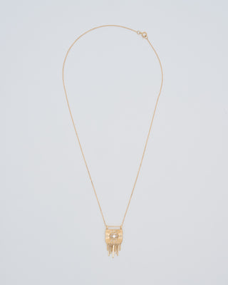 white sapphire eye plate necklace