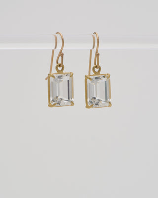 white topaz drop earrings