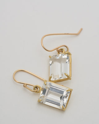 white topaz drop earrings