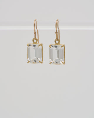 white topaz drop earrings