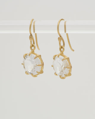 white topaz oval drop small earrings