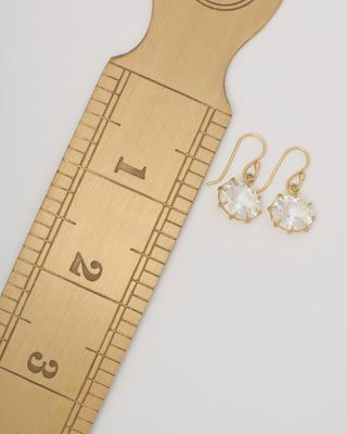 white topaz oval drop small earrings