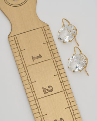 white topaz faceted oval earrings