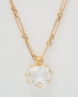 white topaz geometric pendant