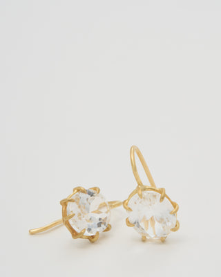 white topaz oval drop earrings