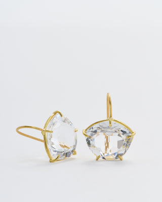 white topaz petal earring