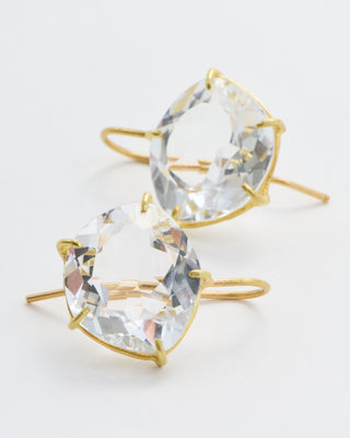 white topaz petal earring