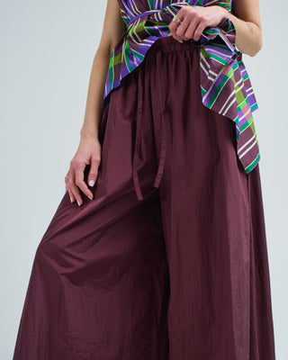 wide leg taffeta trousers