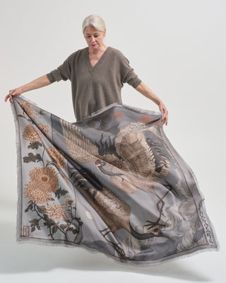 wind dancer, heaven caller large silk twill square scarf