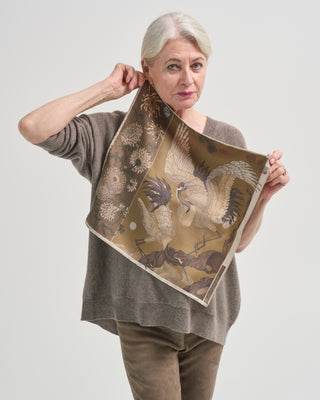 wind dancer, heaven caller small silk twill square scarf