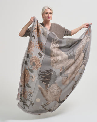 wind dancer, heaver caller wool/silk square scarf
