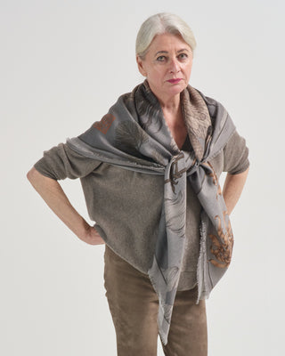 wind dancer, heaver caller wool/silk square scarf