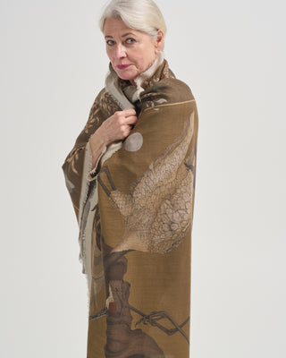 wind dancer, heaver caller wool/silk square scarf