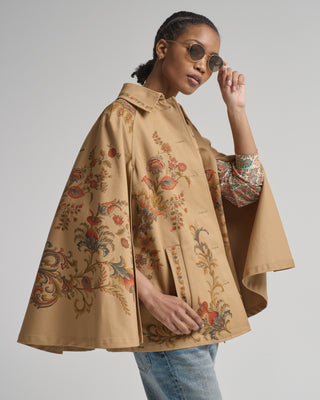 women's belted cape with print