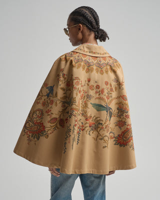 women's belted cape with print