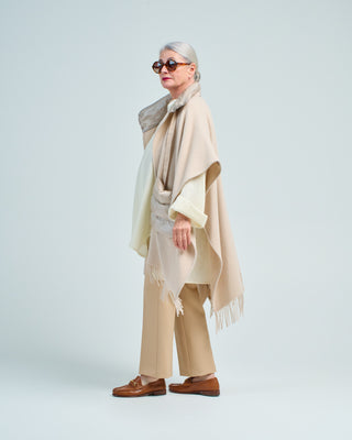 wool/cashmere open poncho