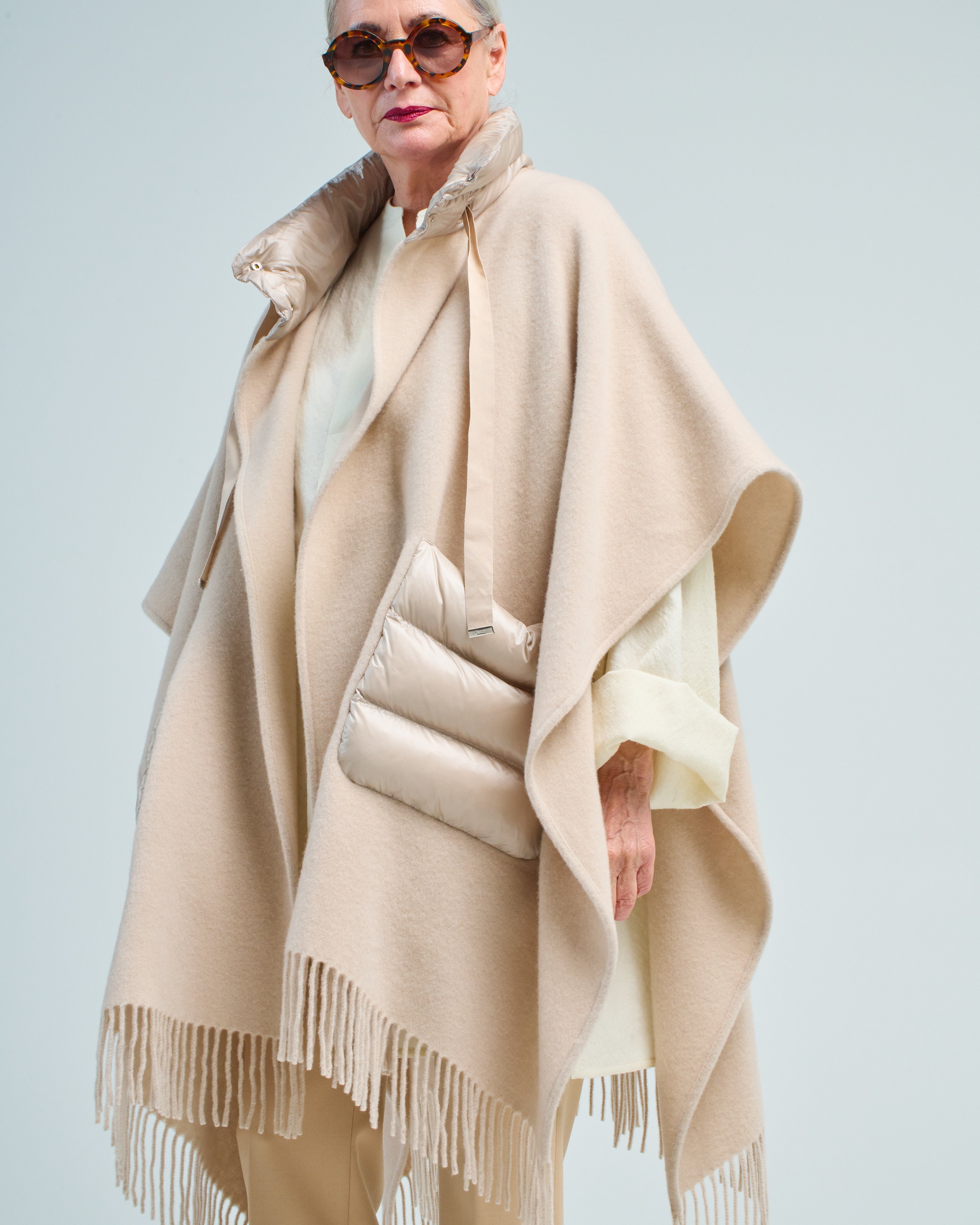 Wool Cashmere Poncho Scarf Wool/cashmere Open Poncho