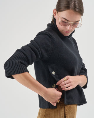 worth chunky turtleneck with side buttons