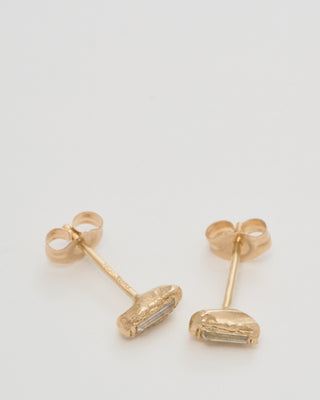 baguette lemon diamond scatter extra small stud earrings