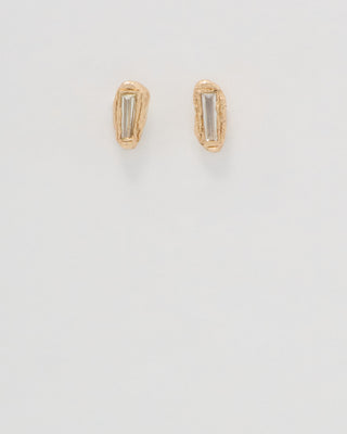 baguette lemon diamond scatter extra small stud earrings