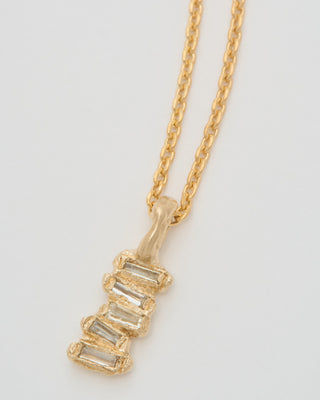 baguette lemon diamond scatter large pendant necklace