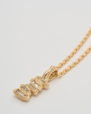 baguette lemon diamond scatter large pendant necklace