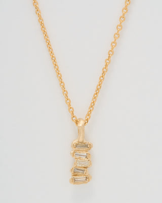 baguette lemon diamond scatter large pendant necklace