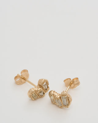 baguette lemon diamond scatter medium stud earrings