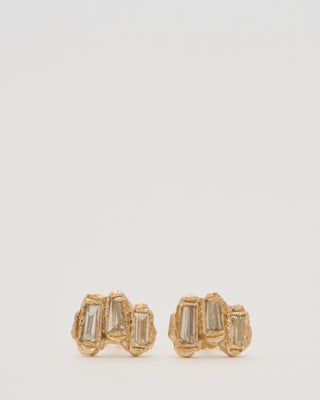 baguette lemon diamond scatter medium stud earrings