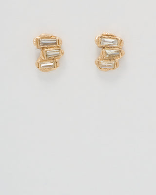 baguette lemon diamond scatter medium stud earrings